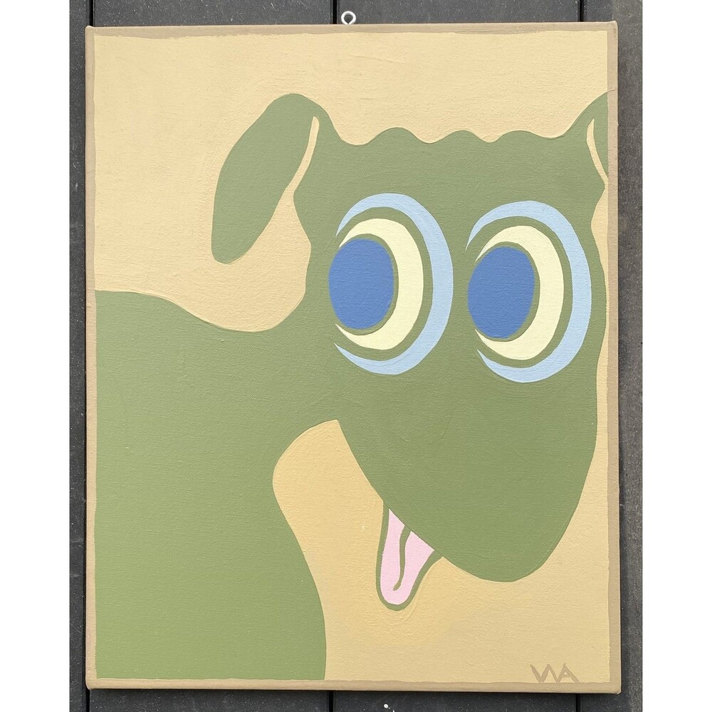 SALE Original Acrylic Painting Signed WaltersDogs #534- Walter Salas-Humara 2010